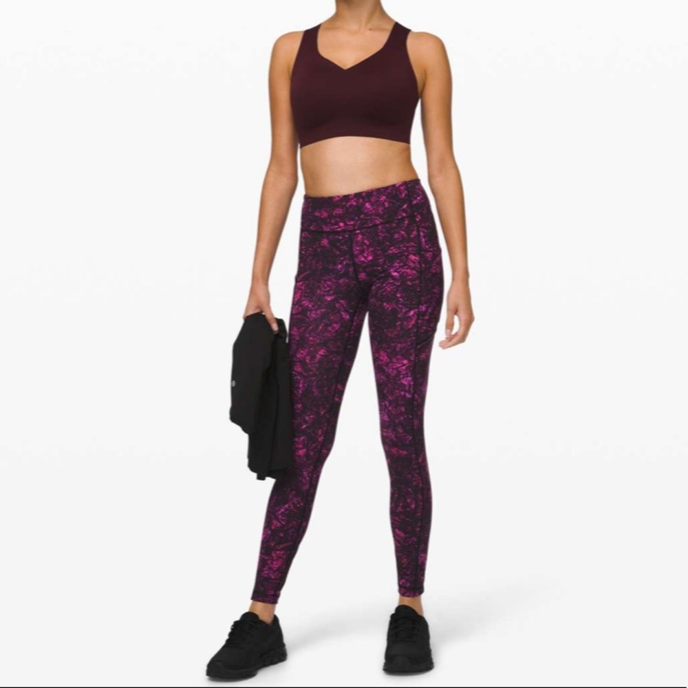 lululemon athletica Black and Pink Patterned Leggings